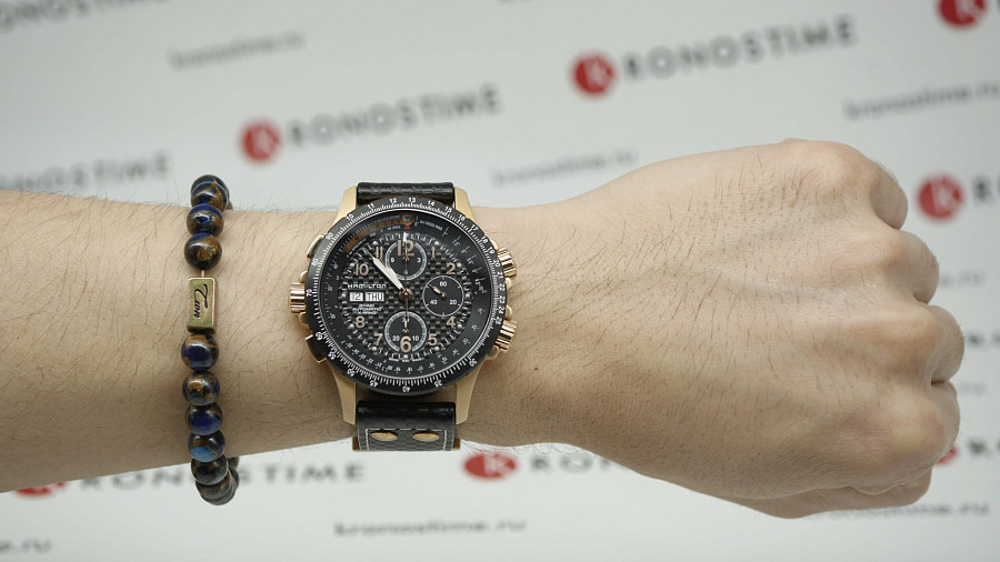 Часы Hamilton Khaki Aviation X Wind Day Date Auto Chrono H77696793 — черный, сталь
