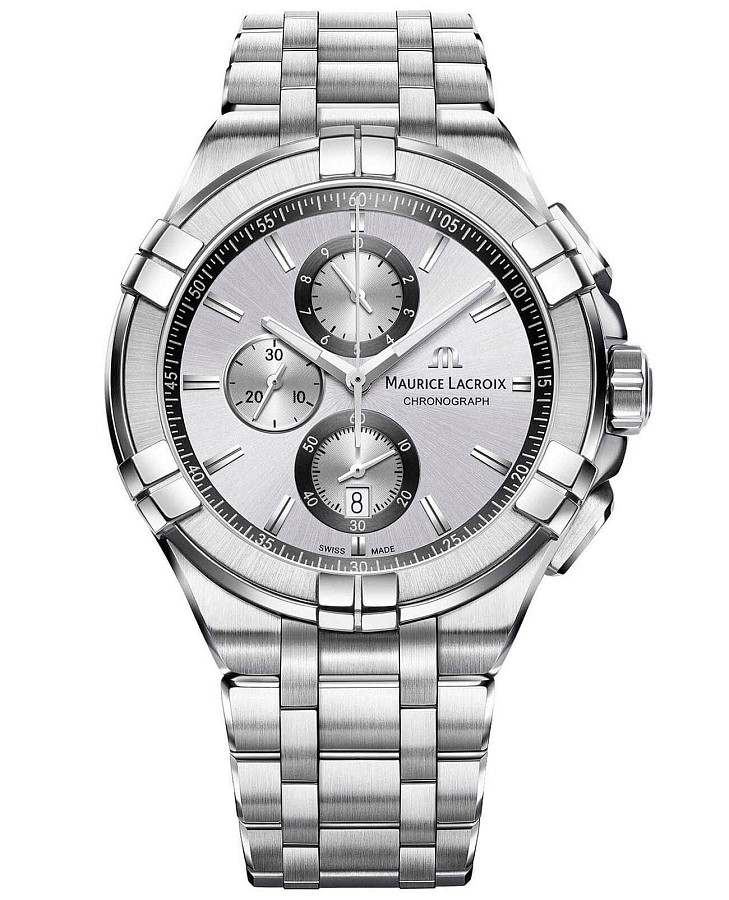 Часы Maurice Lacroix Aikon Chronograph AI1018-SS002-130-1 — мужские, серебристый