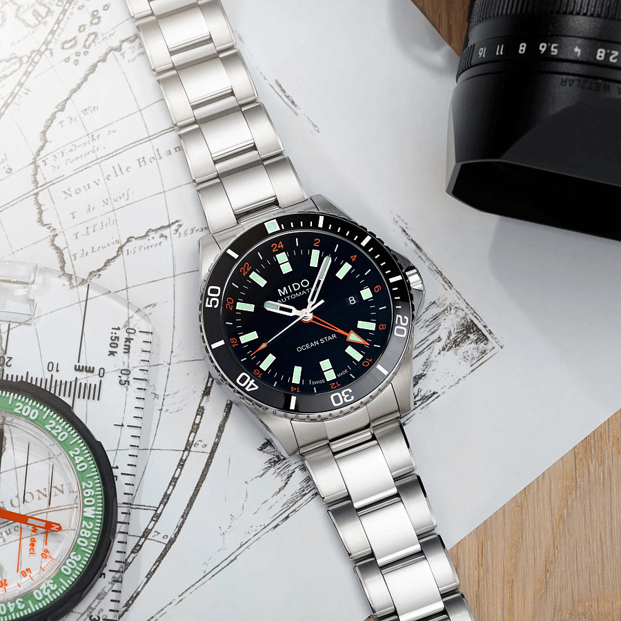 Часы Mido Ocean Star GMT M026.629.11.051.01 — мужские, нержавеющая сталь