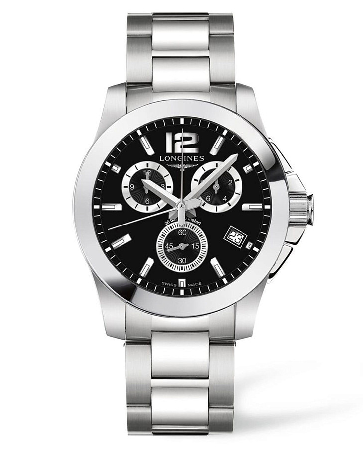 Часы Longines Conquest L3.660.4.56.6 — мужские, черный