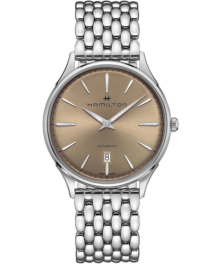 Часы Hamilton Jazzmaster Thinline Auto H38525121 — мужские, бежевый