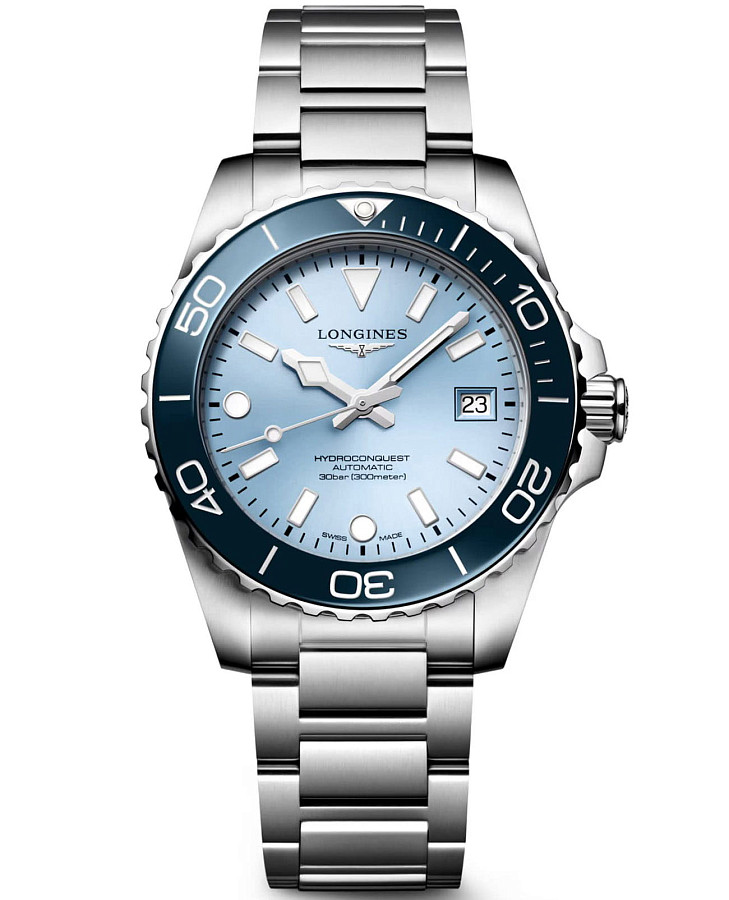 Часы Longines HydroConquest L3.779.4.98.6 — мужские, голубой