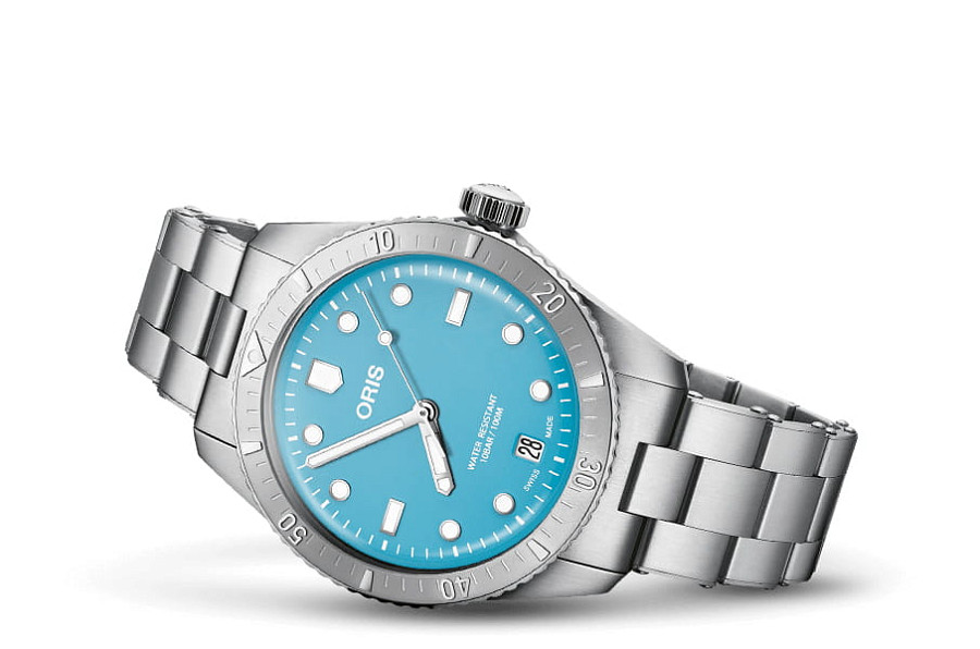Часы Oris Divers Sixty‑Five 'Cotton Candy' 01 733 7771 4055-07 8 19 18 — механические, сталь