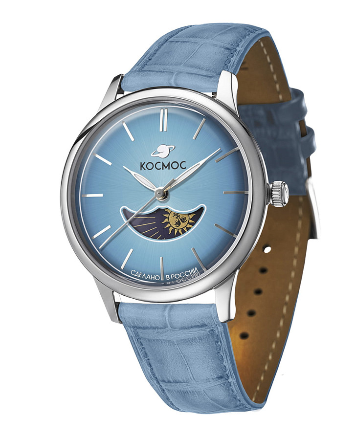 Часы Космос Солнце и Луна K 617.19.39 — кварцевые, сталь металл