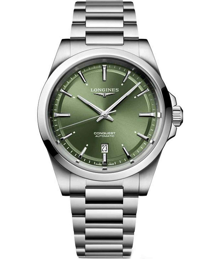 Часы Longines Conquest L3.830.4.02.6 — мужские, зеленый
