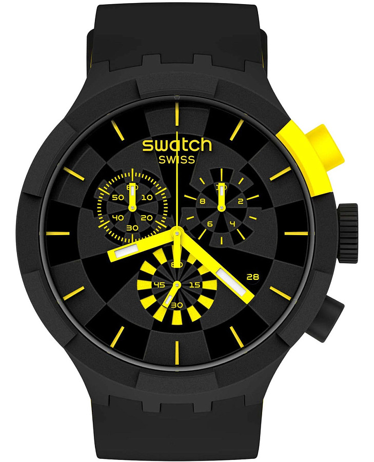 Часы Swatch Big Bold Chrono SB02B403 — мужские, черный