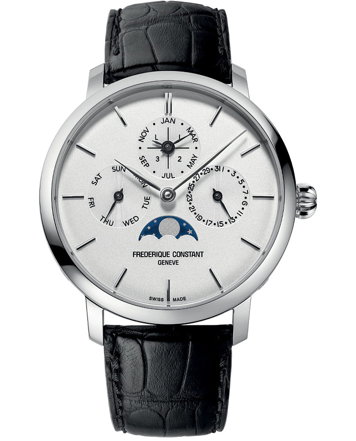 Часы Frederique Constant Slimline Perpectual Calendar Manufacture FC-775S4S6 — мужские, белый