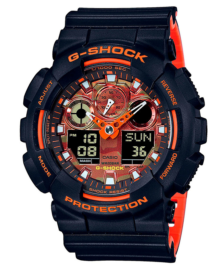 Часы Casio G-Shock GA-100BR-1A — мужские, цветной