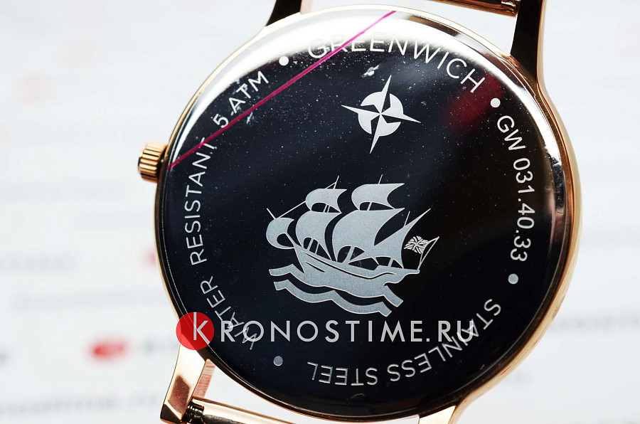 Часы Greenwich GW 031.40.33 — мужские, золотистый
