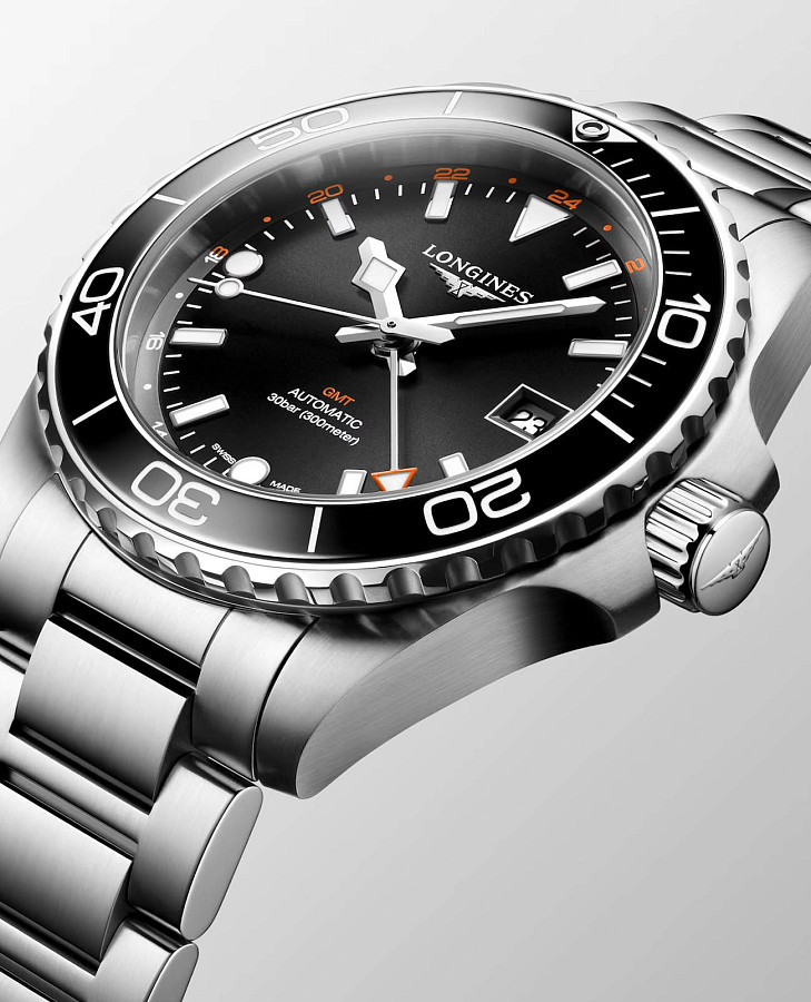 Часы Longines HydroConquest L3.790.4.56.6 — черный, металл сталь керамика