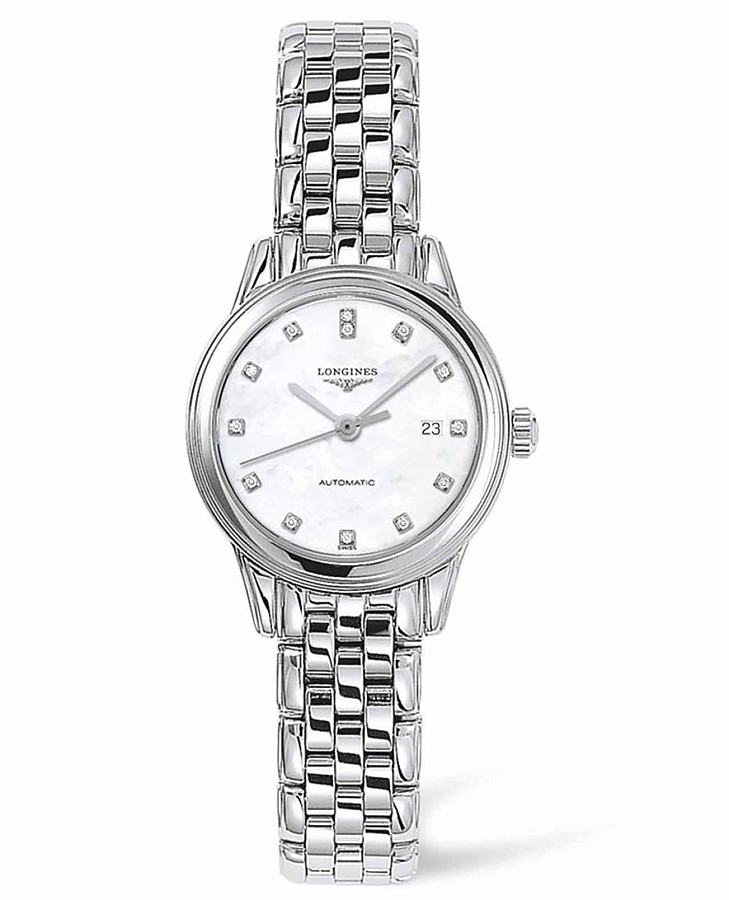 Часы Longines Flagship L4.374.4.87.6 — женские, перламутровый