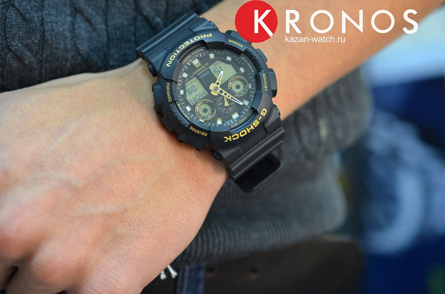 Часы Casio G-Shock GA-100GBX-1A9 — Япония, электронные