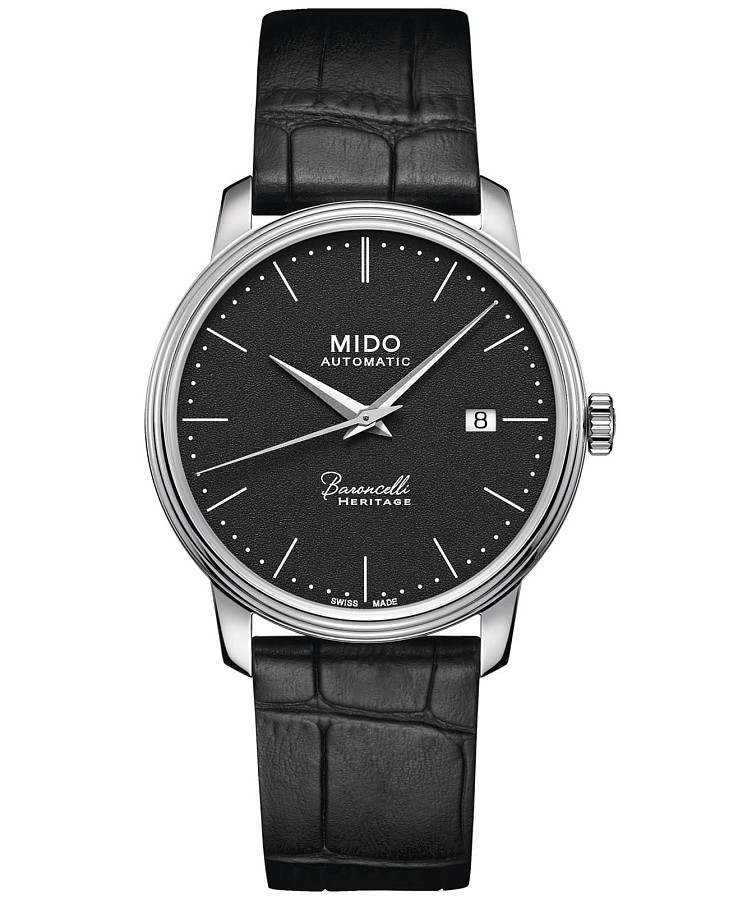 Часы Mido Baroncelli Heritage Gent M027.407.16.050.00 — мужские, черный