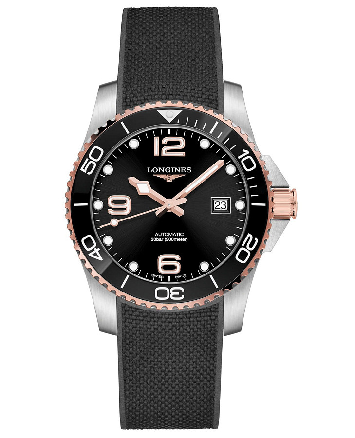 Часы Longines HydroConquest L3.781.3.58.9 — мужские, черный