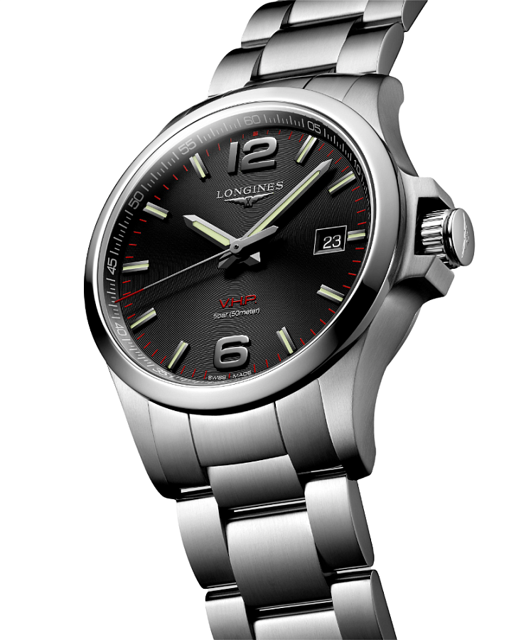 Часы Longines Conquest V.H.P. L3.726.4.56.6 — кварцевые, металл сталь