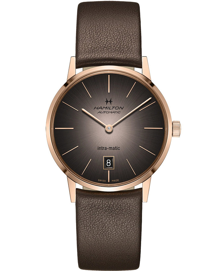 Часы Hamilton American Classic Intra-Matic Auto H38465501 — мужские, коричневый
