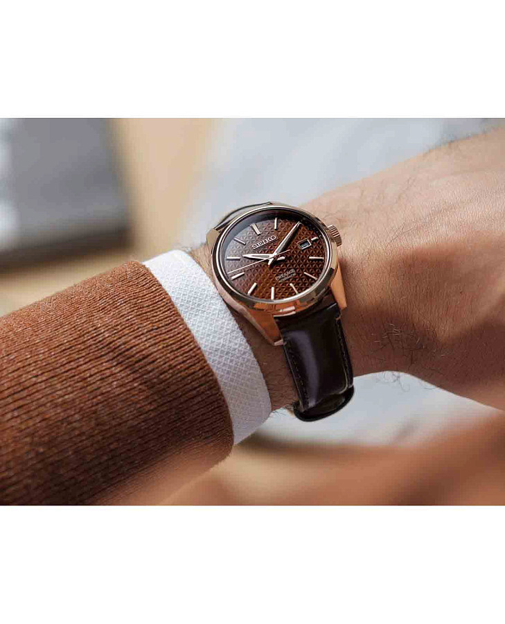 Часы Seiko Presage Sharp Edged Series SPB170 — кожаный, мужские