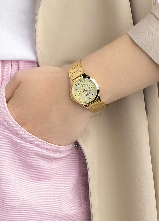 Часы Casio Collection LTP-V300G-9A — кварцевые, металл сталь
