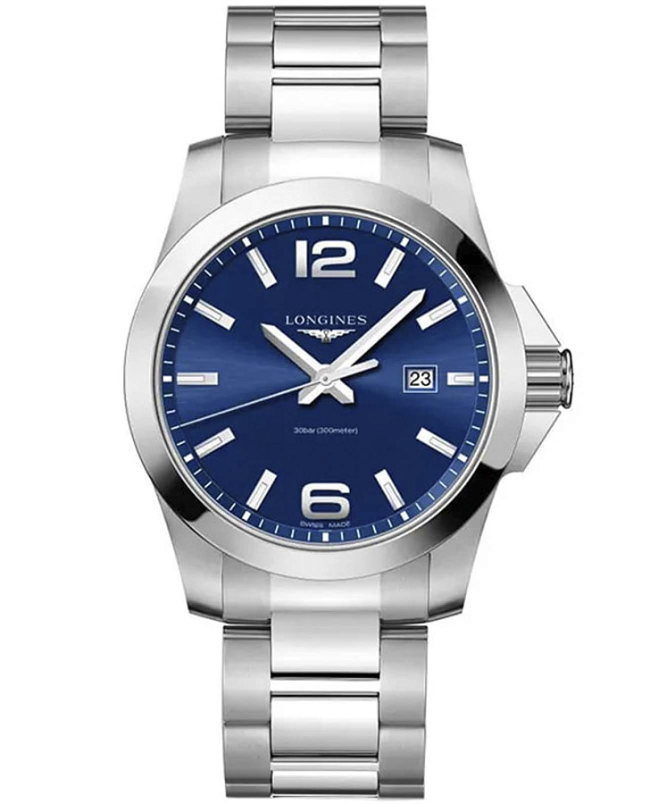 Часы Longines Conquest L3.760.4.96.6 — мужские, синий