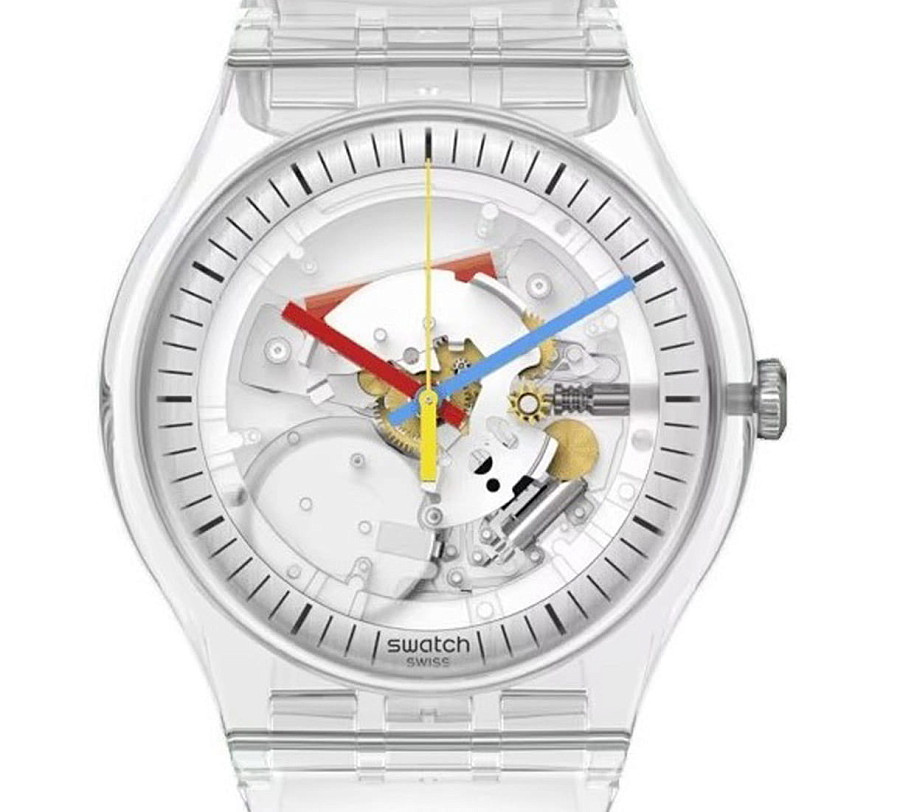 Часы Swatch Clearly Gent SO28K100-S06 — кварцевые, пластик