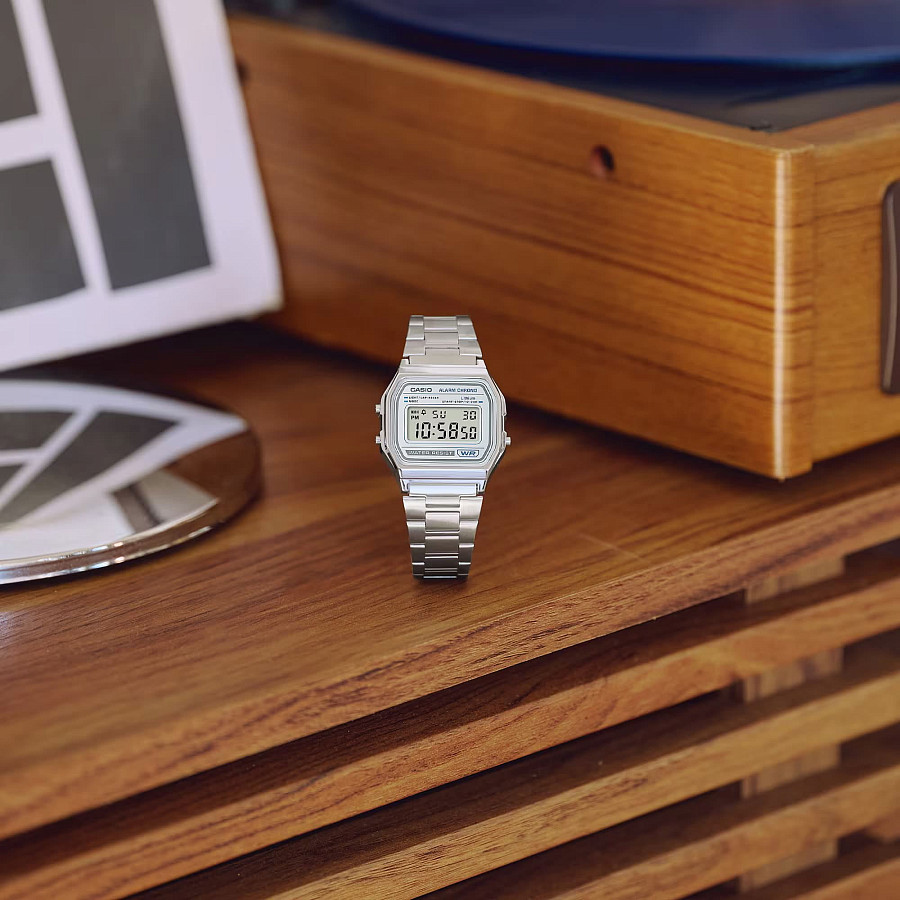 Часы Casio A-158WEA-7D — нержавеющая сталь, женские
