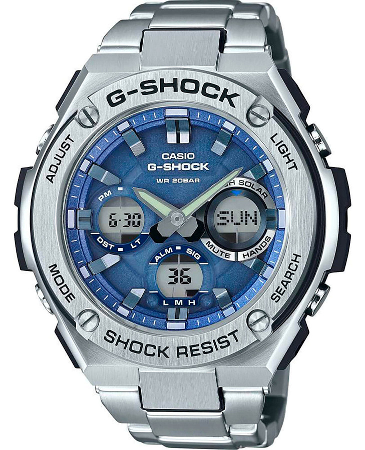 Часы Casio G-Shock GST-W110D-2A — мужские, голубой