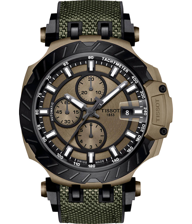 Часы Tissot T-Race Automatic Chronograph T115.427.37.091.00 — мужские, коричневый