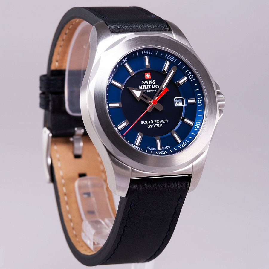 Часы Swiss Military by Chrono Solar Power SMS34073.05 — мужские, кожаный