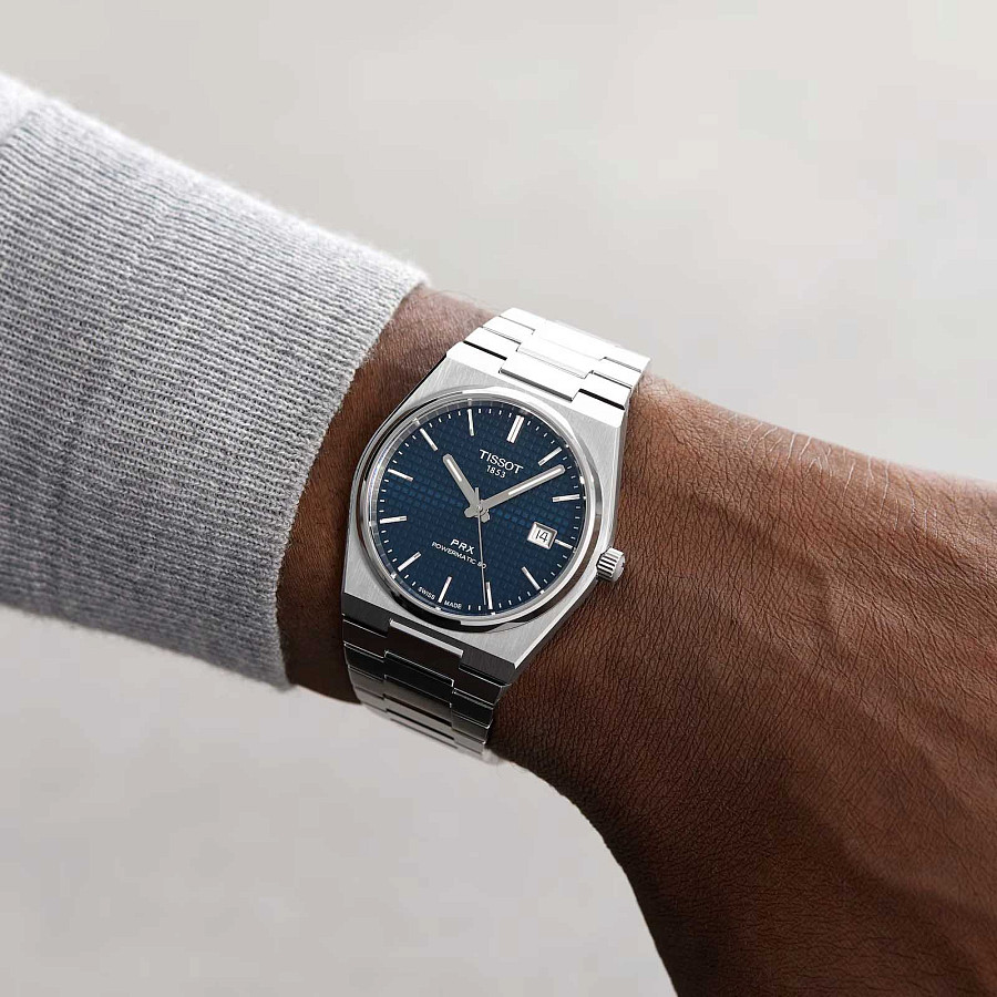 Часы Tissot PRX Ocean Blue Powermatic 80 T137.407.11.041.00 — сталь металл, нержавеющая сталь