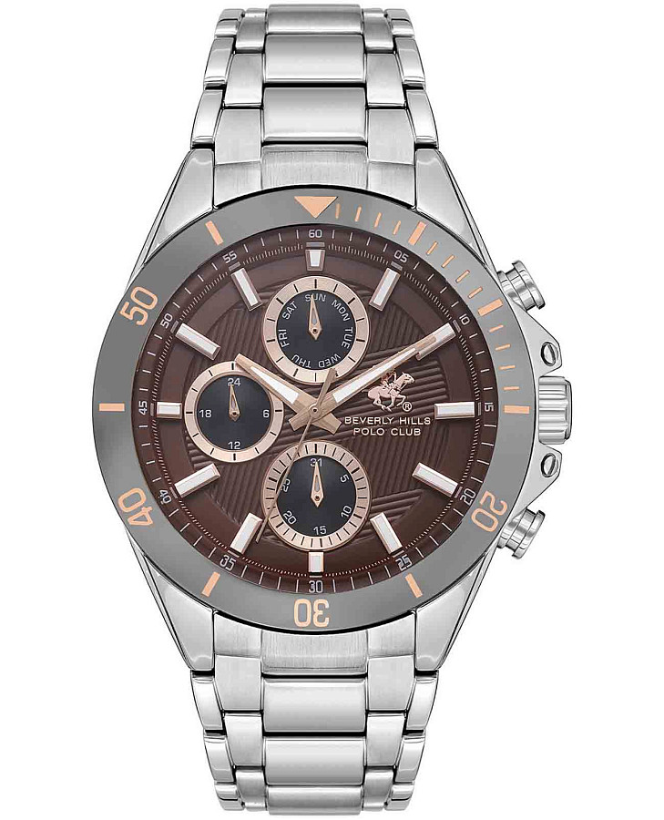 Часы Beverly Hills Polo Club Quartz BP3612X.340 — мужские, коричневый