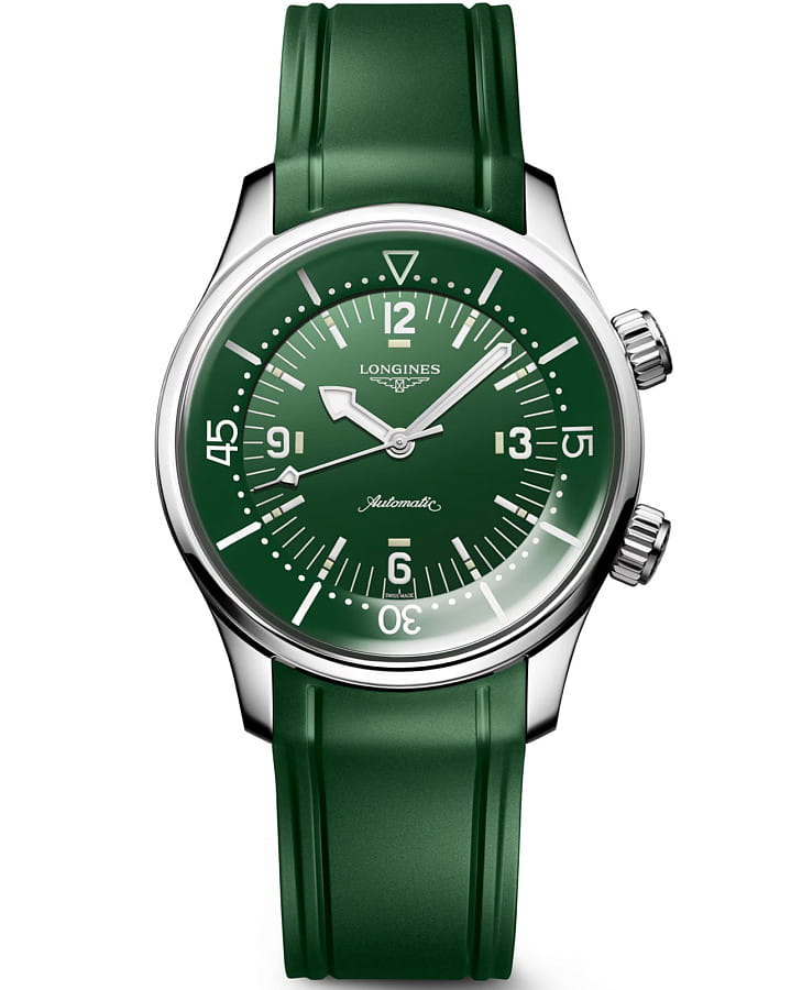 Часы Longines Legend Diver L3.764.4.06.9 — мужские, зеленый