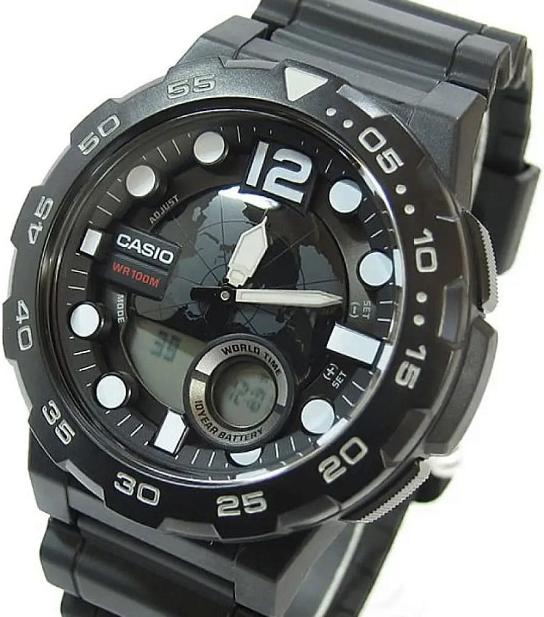 Часы Casio Illuminator AEQ-100W-1AVDF (AEQ-100W-1A) — Япония, кварцевые
