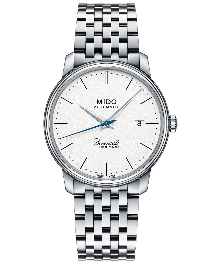 Часы Mido Baroncelli Heritage Gent M027.407.11.010.00 — мужские, белый