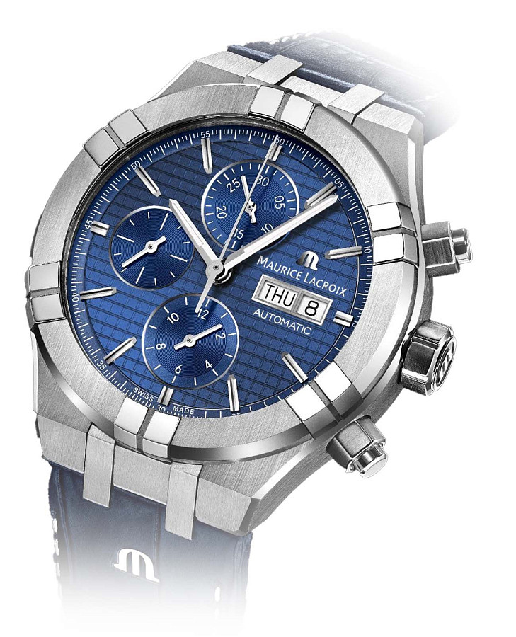 Часы Maurice Lacroix Aikon Automatic Chronograph AI6038-SS001-430-1 — механические, металл сталь