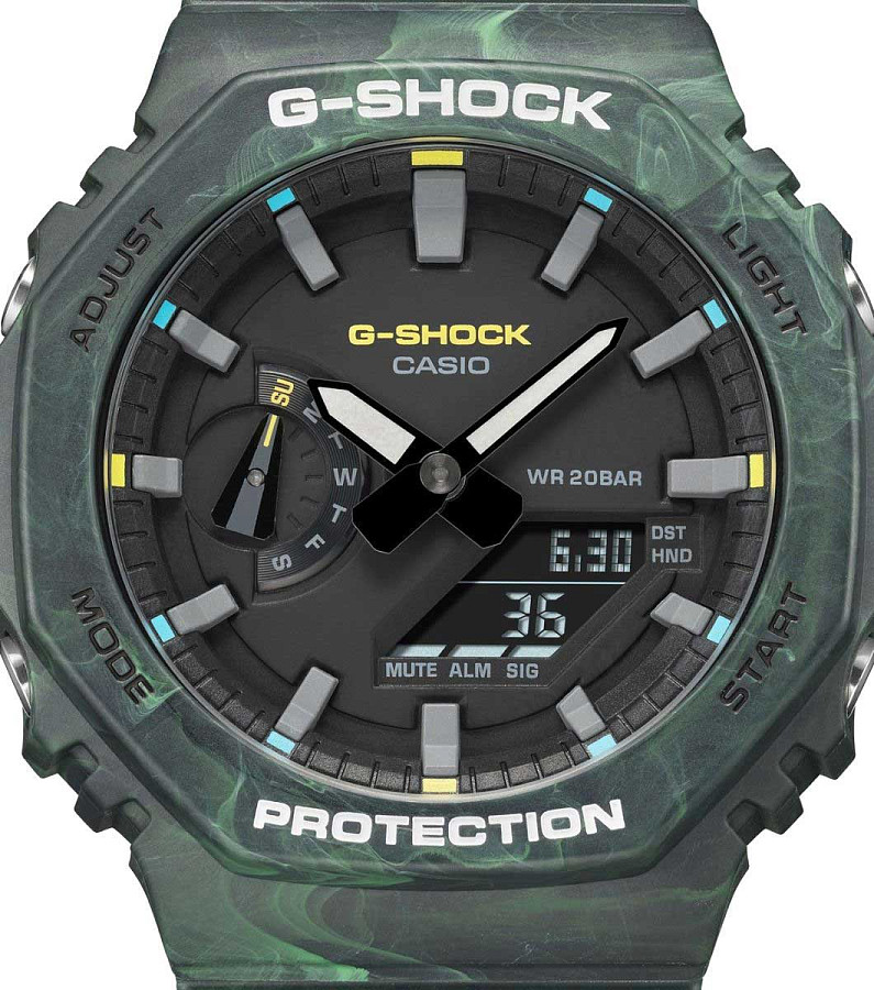 Часы Casio G-Shock GA-2100FR-3A — пластик, мужские