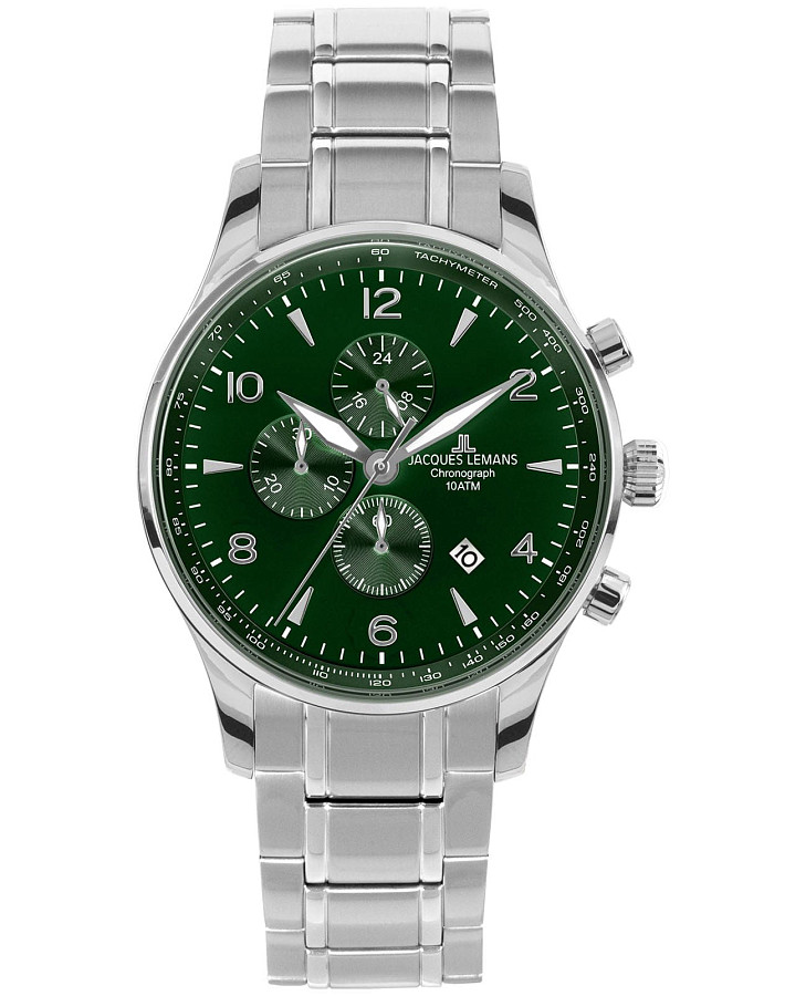 Часы Jacques Lemans London 1-1844ZN — мужские, зеленый