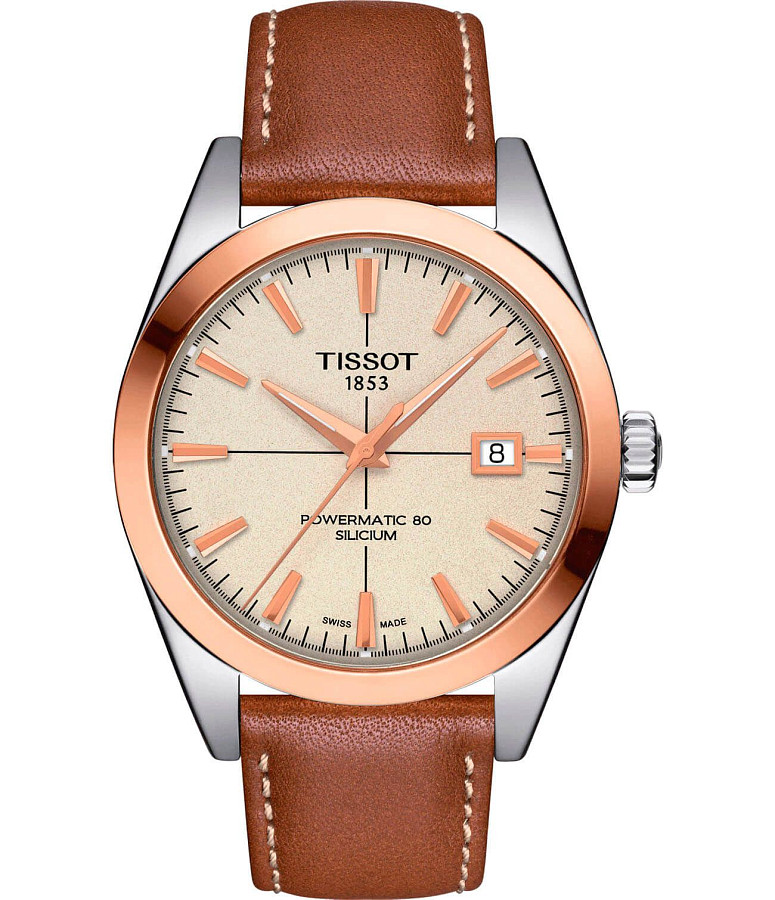 Часы Tissot Gentleman Powermatic 80 Silicium 18K Gold T927.407.46.261.00 — мужские