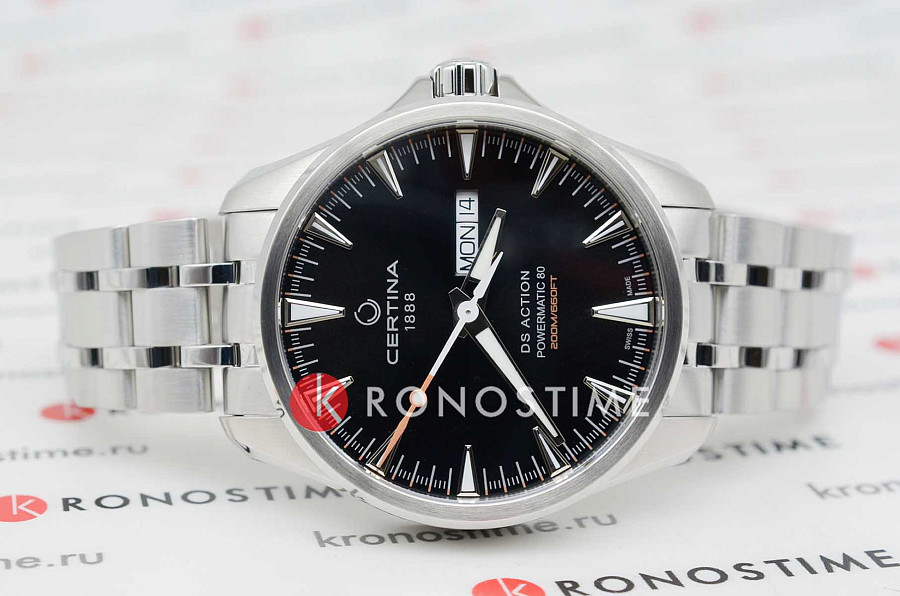 Часы Certina DS Action Day-Date Powermatic 80 C032.430.11.051.00 — механические, сталь металл
