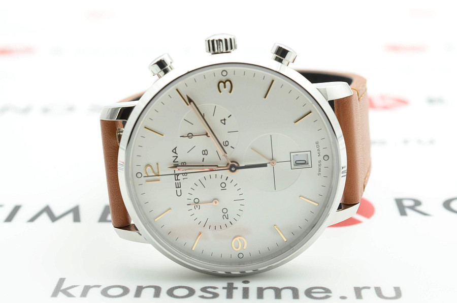Часы Certina DS Caimano Chronograph C035.417.16.037.01 — мужские, кожаный