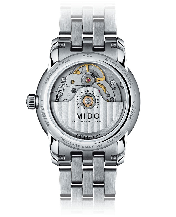 Часы Mido Baroncelli Diamonds M007.207.11.038.00 — механические, сталь металл