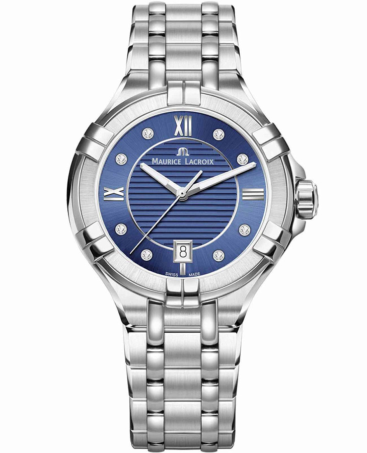 Часы Maurice Lacroix Aikon Date AI1006-SS002-450-1 — женские, синий