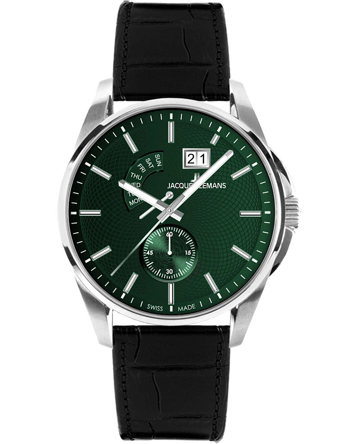 Часы Jacques Lemans Derby 1-2199D — мужские, зеленый