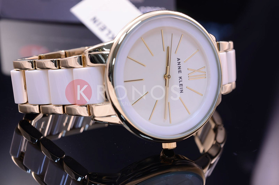 Часы Anne Klein Plastic 1412IVGB — кварцевые, металл сталь