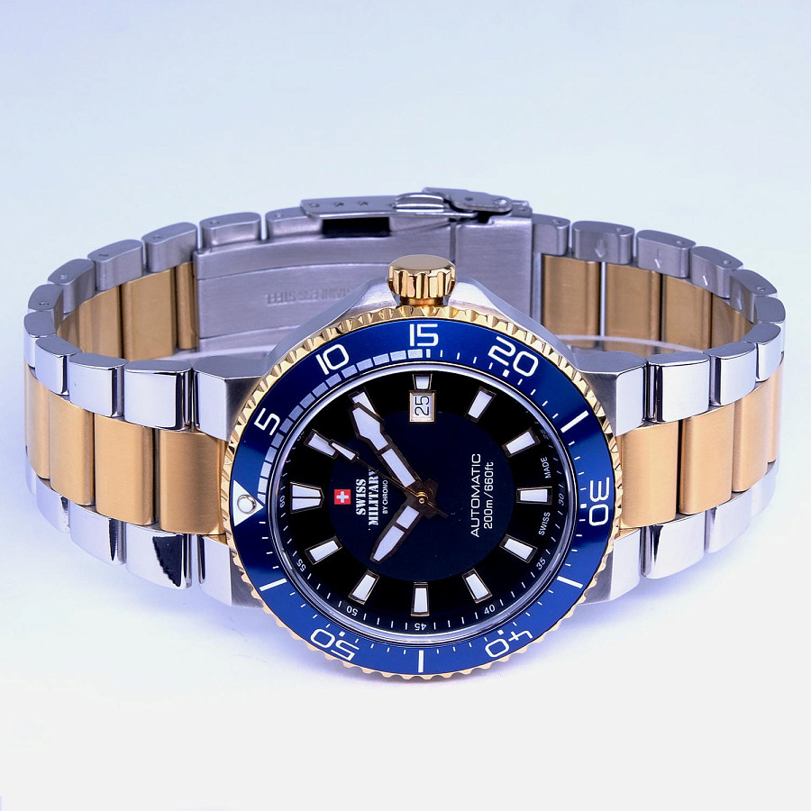 Часы Swiss Military by Chrono Automatic Dive SMA34086.08 — механические, металл сталь