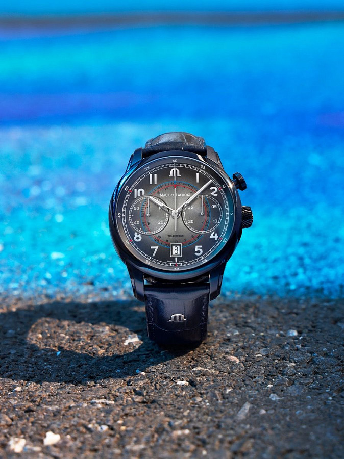 Часы Maurice Lacroix Pontos Chronograph Monopusher PT6428-DLB01-320-2 — нержавеющая сталь, мужские