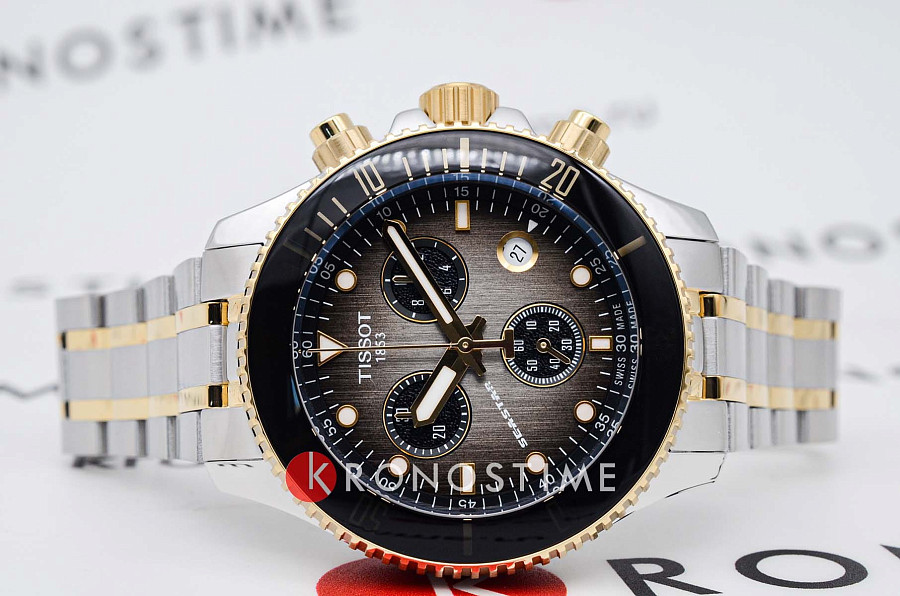 Часы Tissot Seastar 1000 Quartz Chronograph 38mm T120.217.22.061.00 — кварцевые, металл сталь