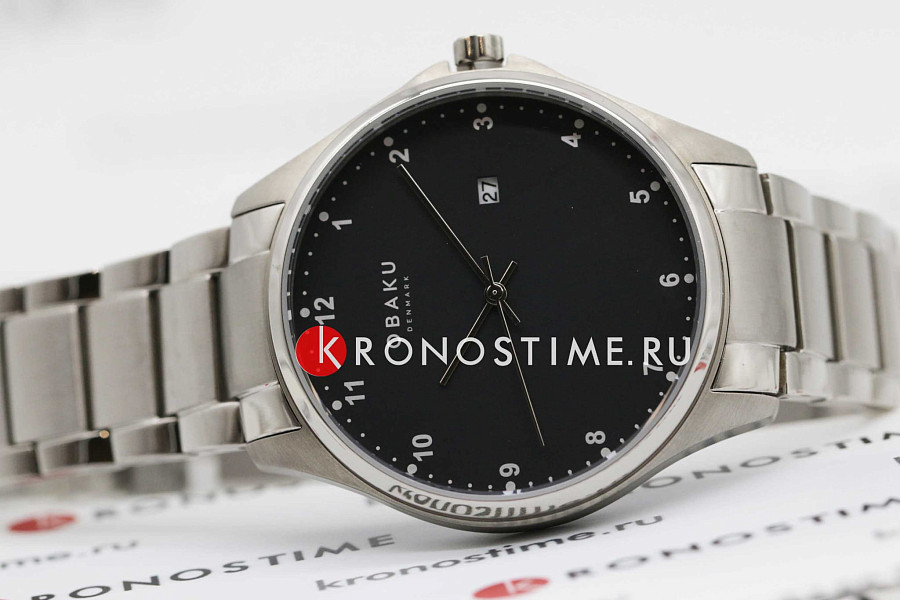 Часы Obaku Link V272GDTBST — кварцевые, металл титан