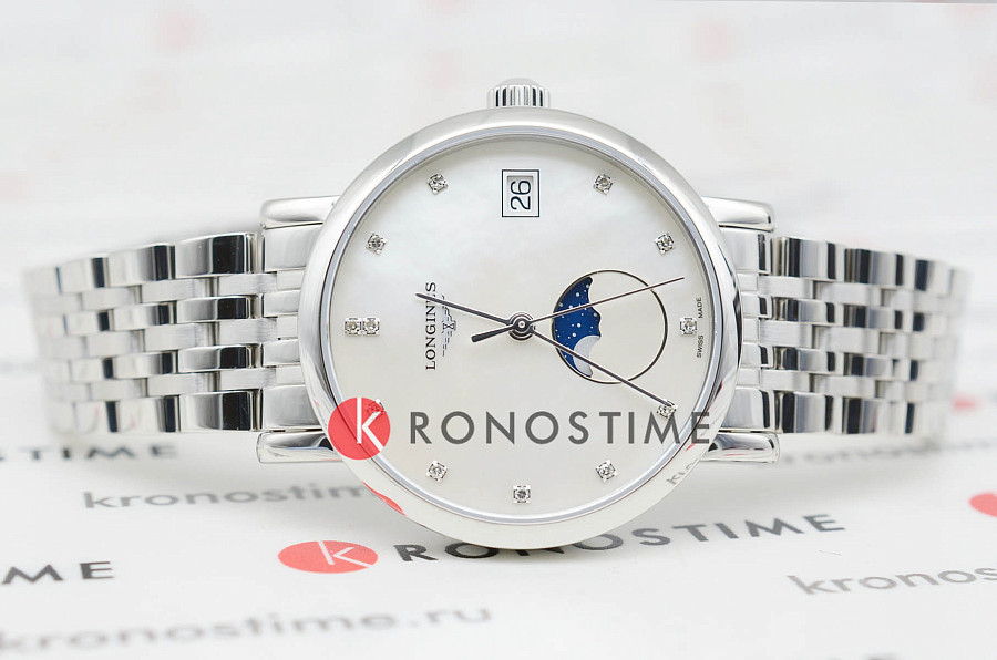 Часы Longines Elegant Collection Moonphase L4.330.4.87.6 — кварцевые, сталь металл