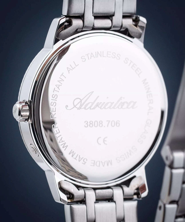 Часы Adriatica Moonphase A3808.51B3QF — кварцевые, металл сталь