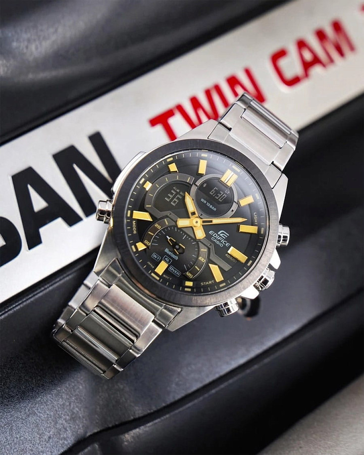 Часы Casio Edifice ECB-30DB-1A9 — металл сталь, Япония